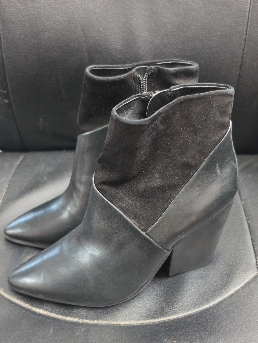 Vince Camuto Black Pointed-Toe Ankle Booties